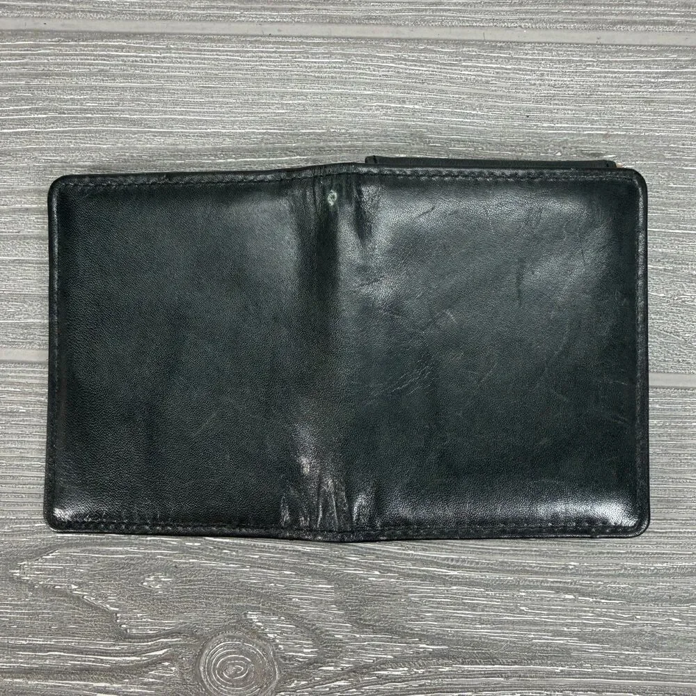 Geoffrey Beene Black Genuine Leather Bifold Wallet with Money Clip - Flaws